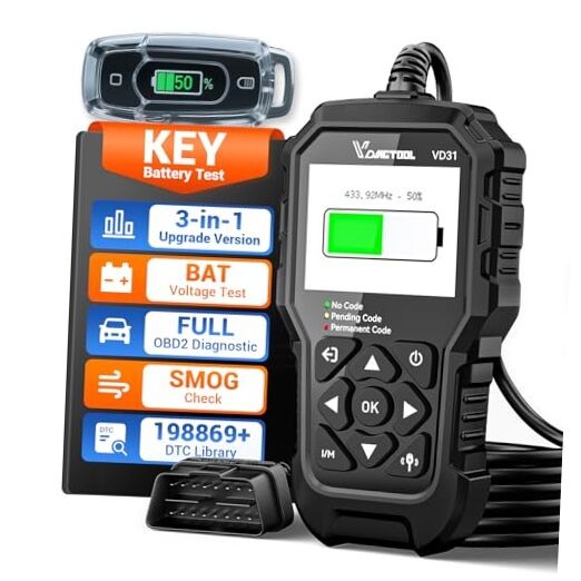 Car Code Reader  VD31, OBD2 Scanner with Car Key Battery Tester, OBD2 Scanner