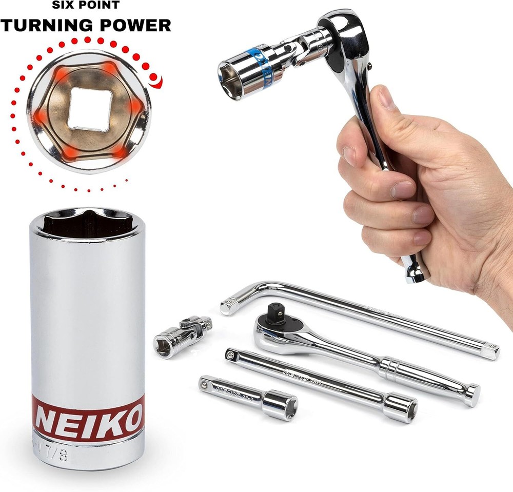 NEIKO 02512A 3/8” Drive Socket Set with Quick Release 3/8" Drive, Blue