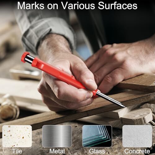 Mechanical Carpenter Pencils Set with Sharpener & 26 Refills for