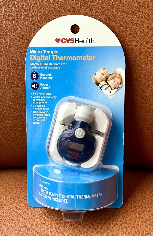 CVS Micro Temple Digital Thermometer w/Case 6 Second Reading