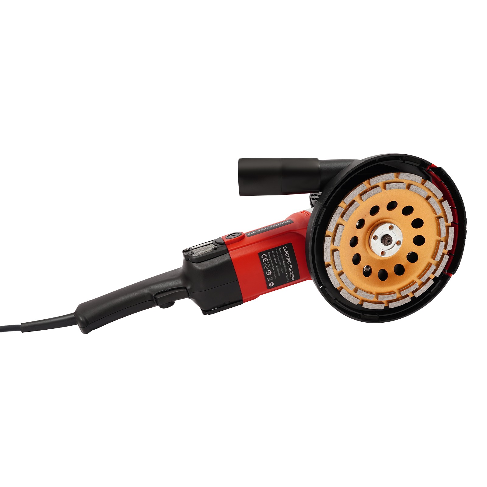 Handhold Concrete Grinder Adjustable Grinding Machine with Dust Extraction Port