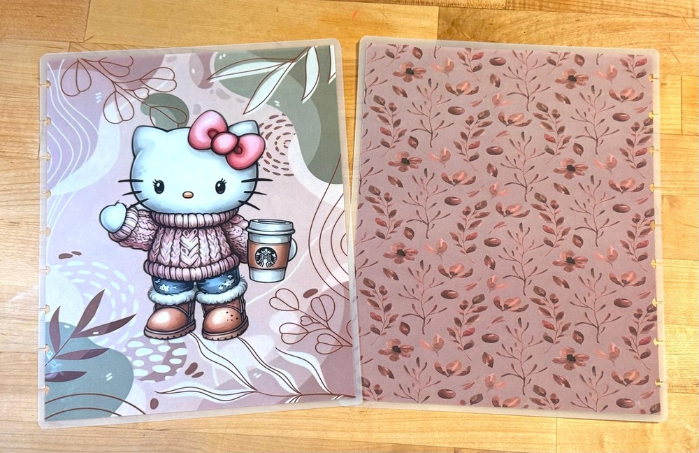 MATTE Fall Kitty Cat Hello Cover Set 4 use with Classic HAPPY Planner~