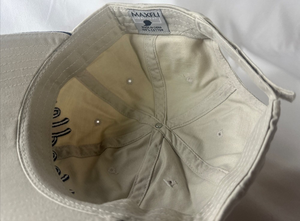Noodle Long & Soft Strapback Hat Beige One Size Embroidered Maxfli NWT