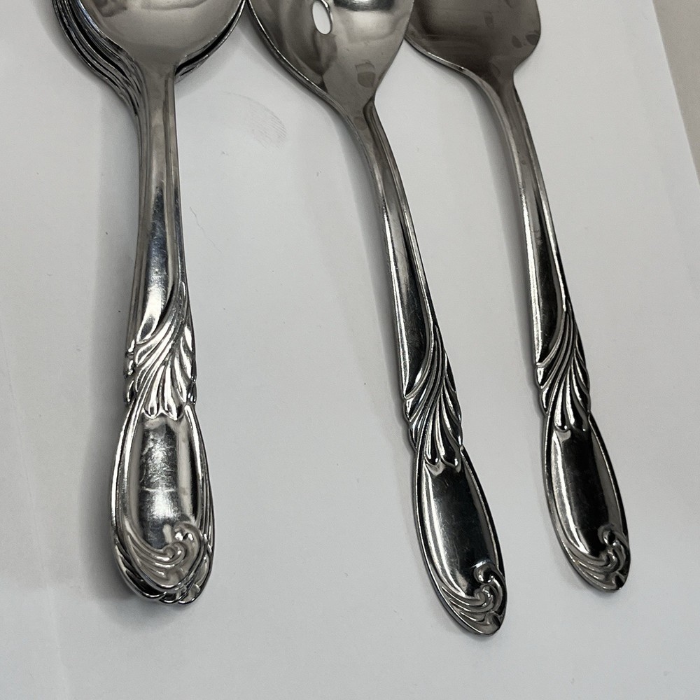 28 PIECES Hampton Silversmiths Stainless Flatware Danube Pattern fork spoon SL