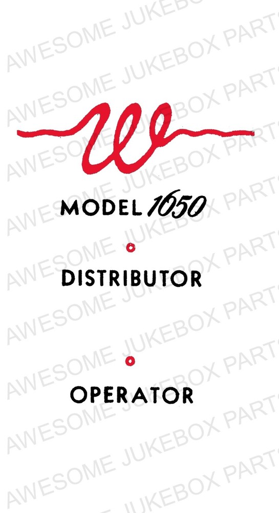 Wurlitzer 1650 Operator Card