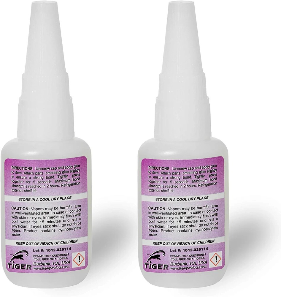 Tiger Glue for Billiard Pool Cue Tips 1 oz (2-Pack)