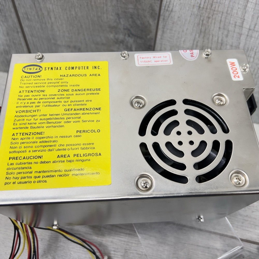 200W Power Supply By Syntex Computer for Computers 115VAC