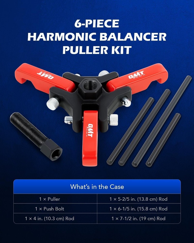 Harmonic Balancer Puller Kit, Adjustable 3-Jaw Puller Set for Removing Harmonic