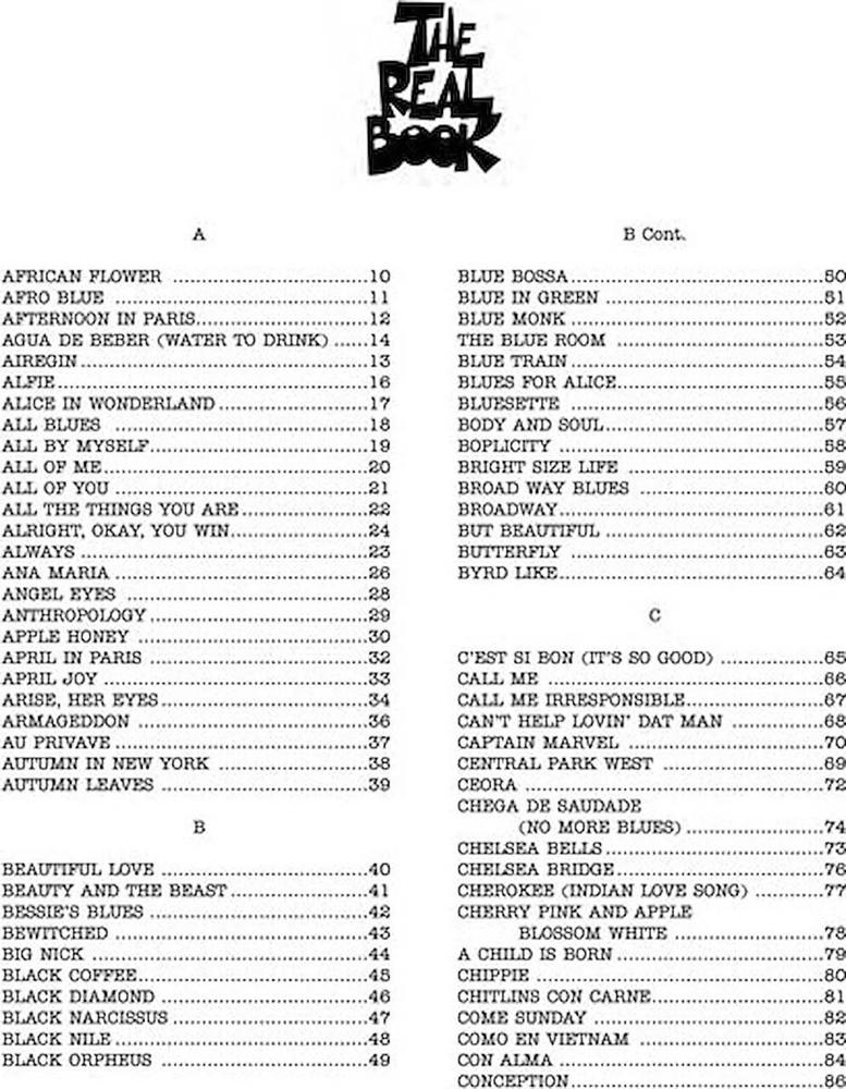 The Real Book - Volume I - Sixth Edition