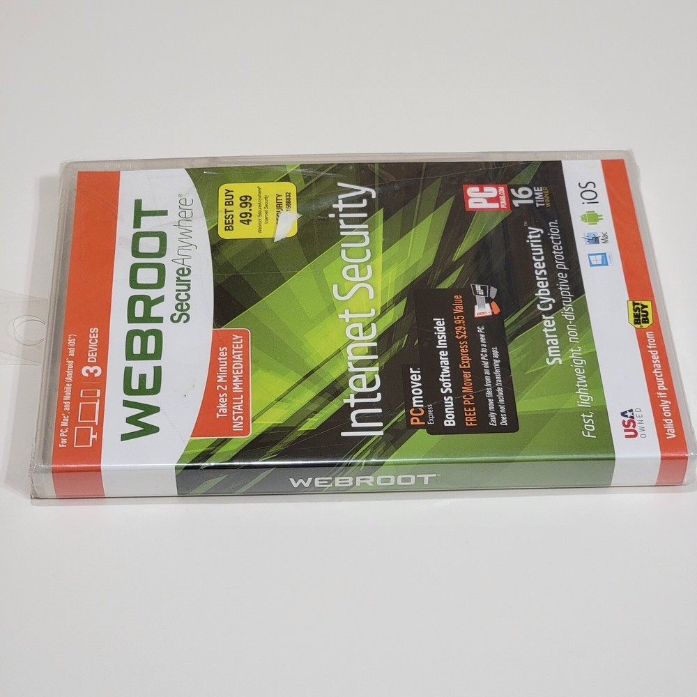 Webroot SecureAnywhere Internet Security - Full Version for Windows & Mac...