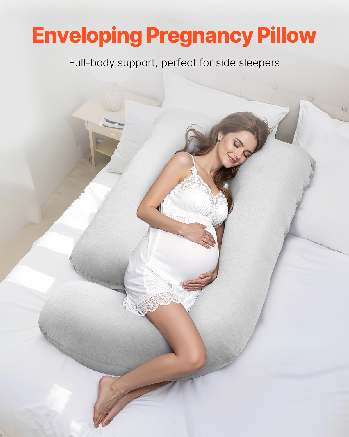 VEVOR Pregnancy Pillow G-Shaped Full Body Maternity Pillow Ultra-Soft