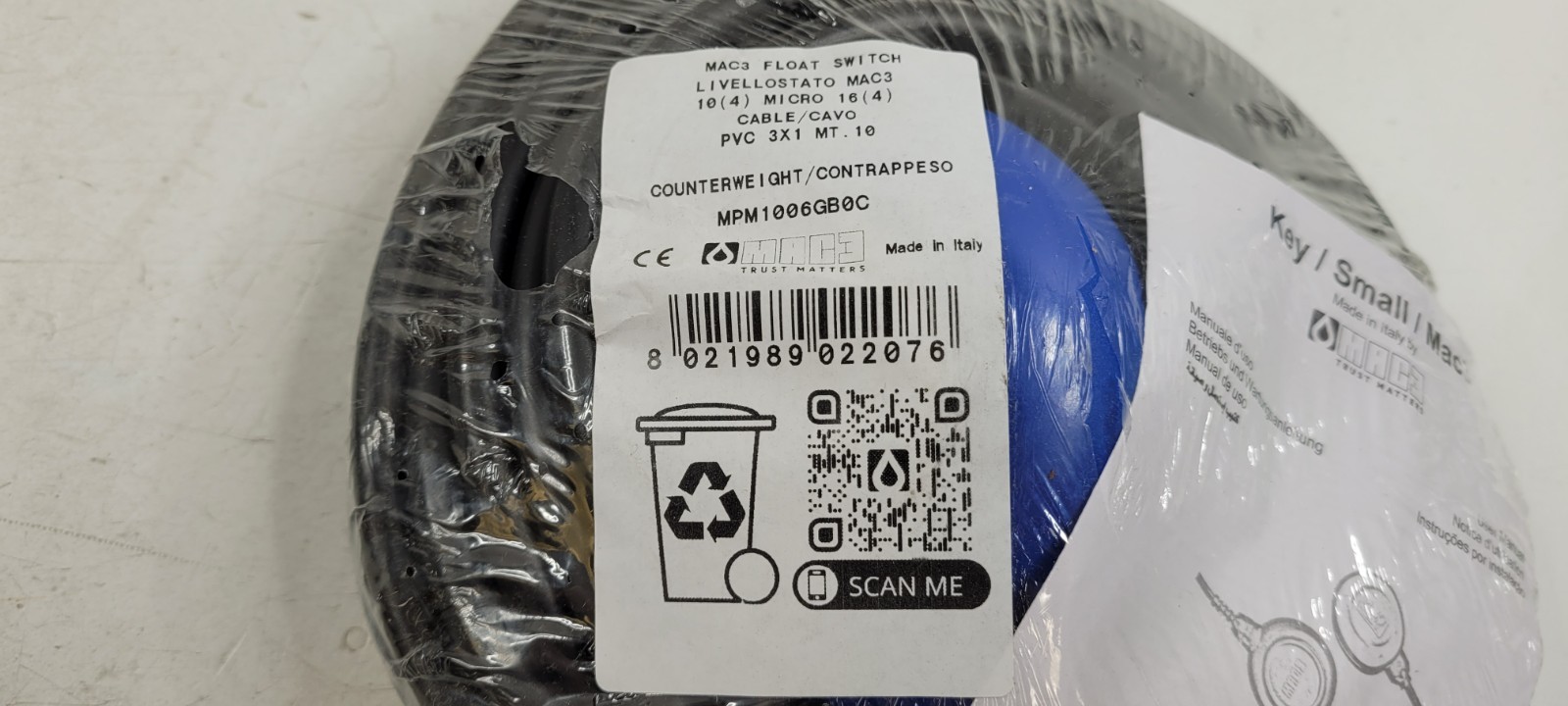 MAC3 MPM1006GB0 Cable Float Switch 10m Cable NEW