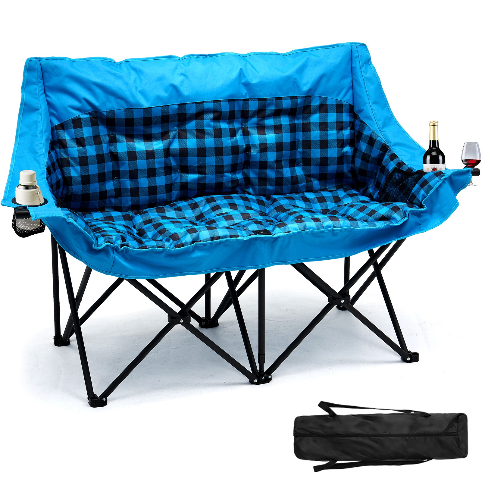 NAIZEA Double Camping Chair Oversized Loveseat 3" Thick Padded 2 Person Chairs