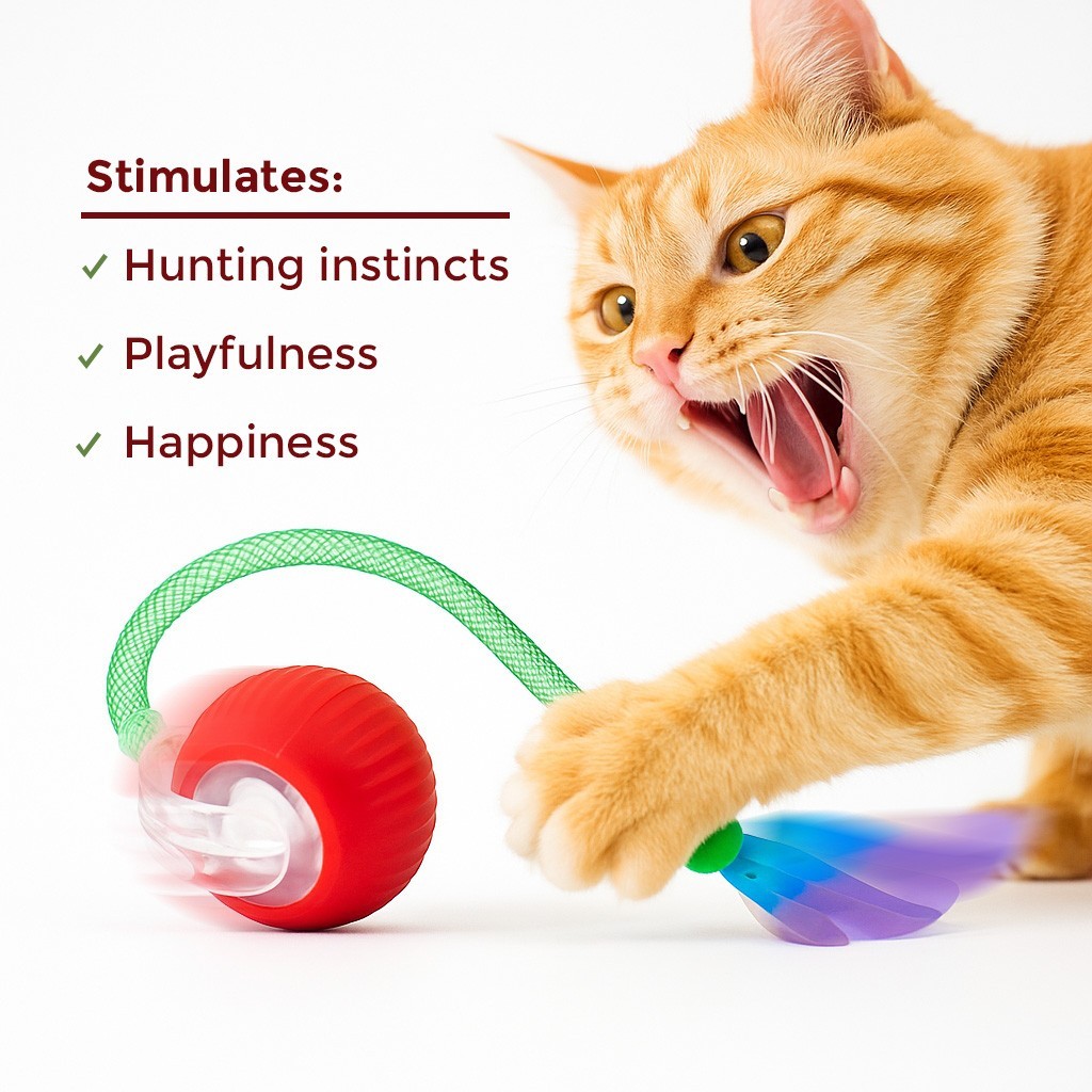 Automatic Rolling Ball for Cats – Rechargeable Smart Interactive Toy, Durable