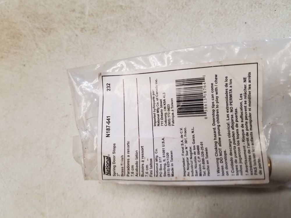 3" Brass Replacement Spring Door Stop