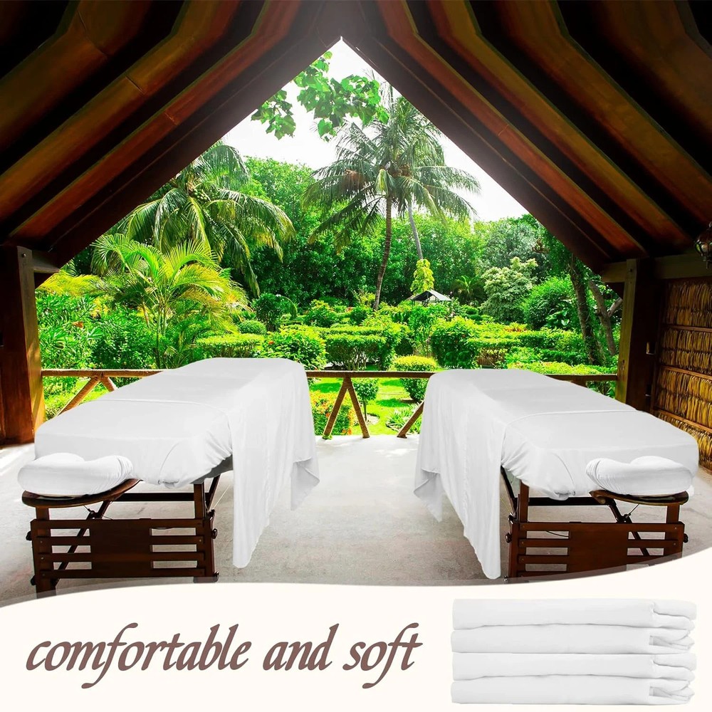 8 Sets Soft Microfiber Massage Table Sheets Set 3 Piece Set Includes Massage Tab
