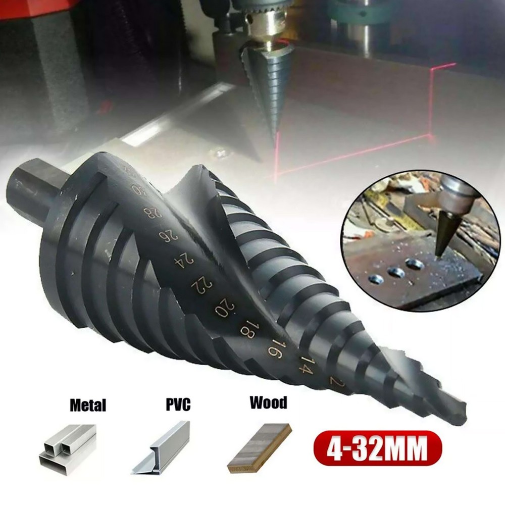 3Pcs HSS Step Drill Bit Set Large Cone Titanium Bit Set 6/8/10mm Shank