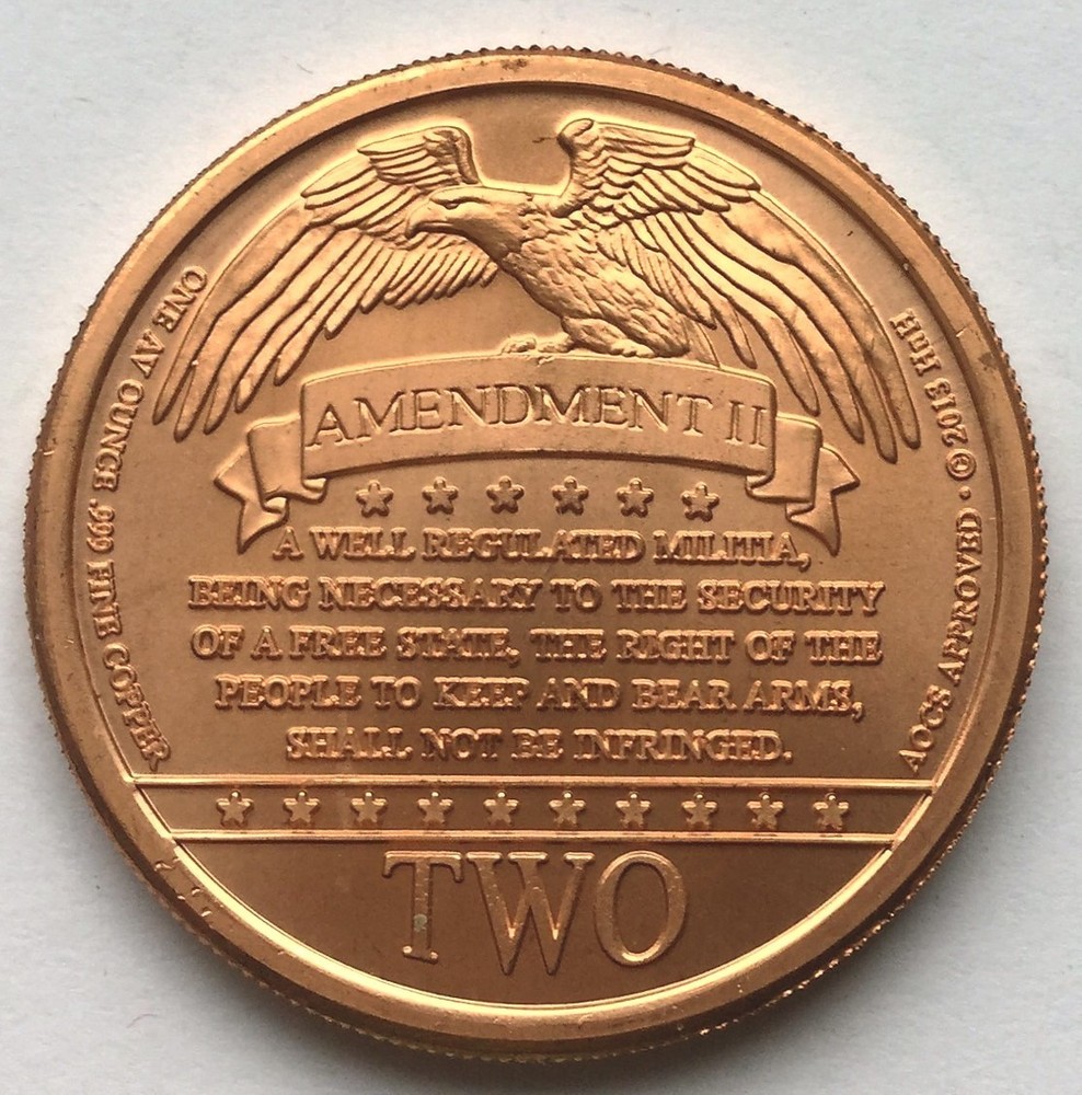 C1095 SECOND AMENDMENT RIGHT COPPER MEDAL, 2013