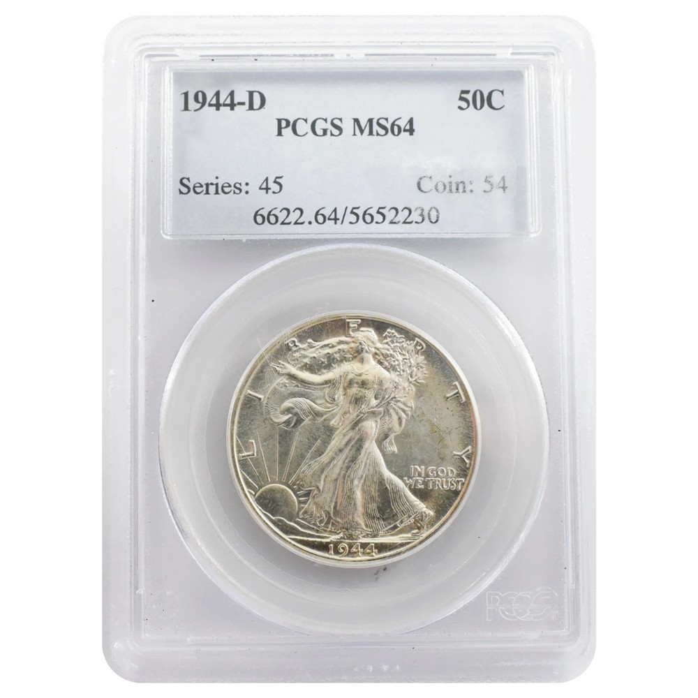 1944-D Walking Liberty Half Dollar MS64 PCGS