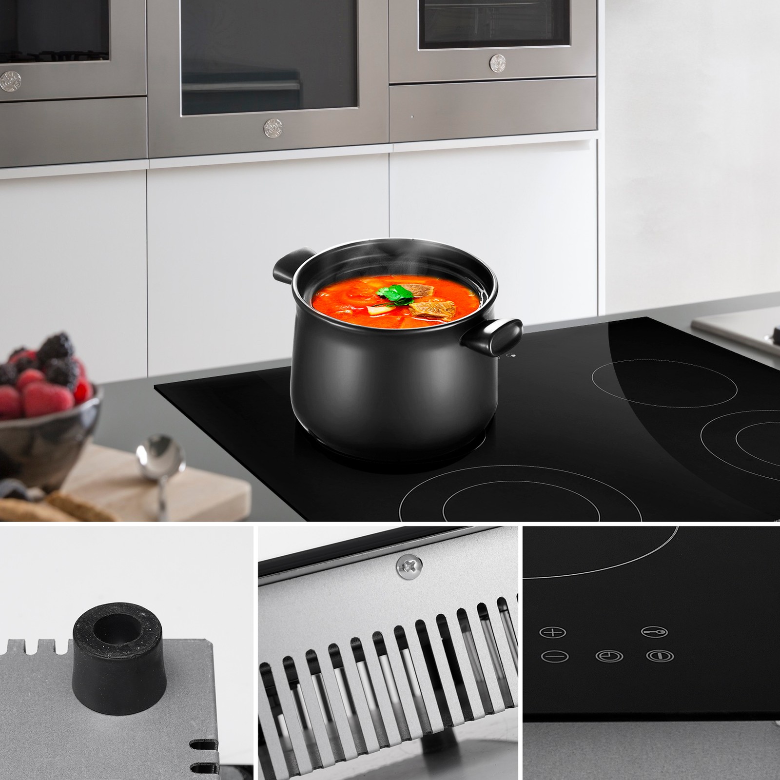 6800W Portable Induction Cooktop Countertop Four Cooker Burner Stove Hot Plate--