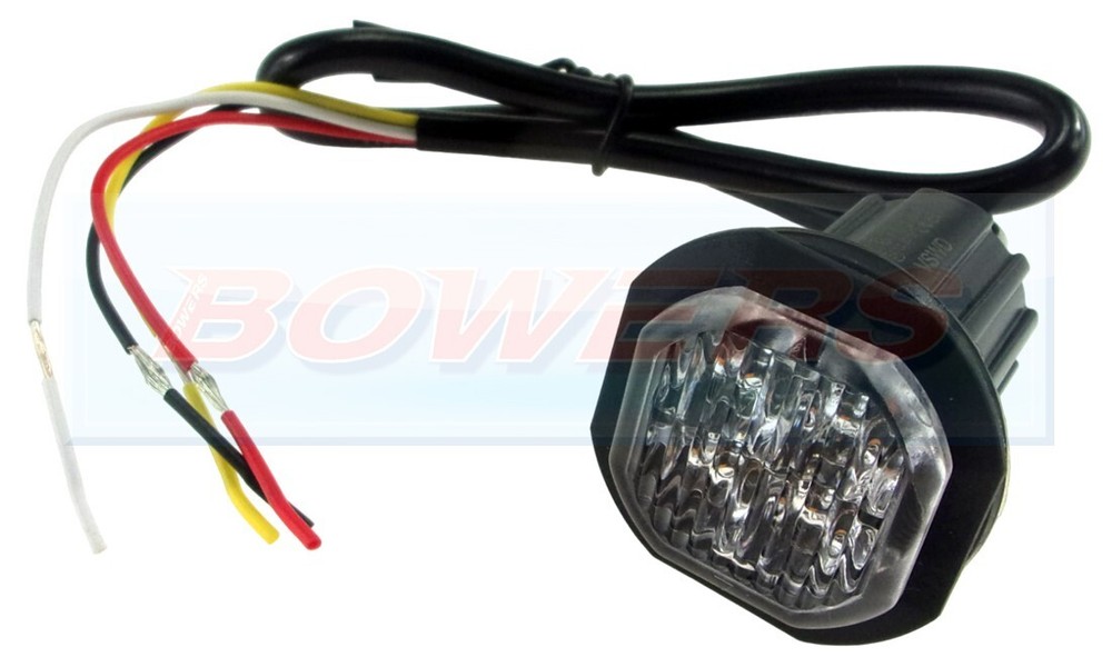 ROUND BUTTON LOW PROFILE FLUSH FIT AMBER LED STROBE EMERGENCY WARNING LIGHT