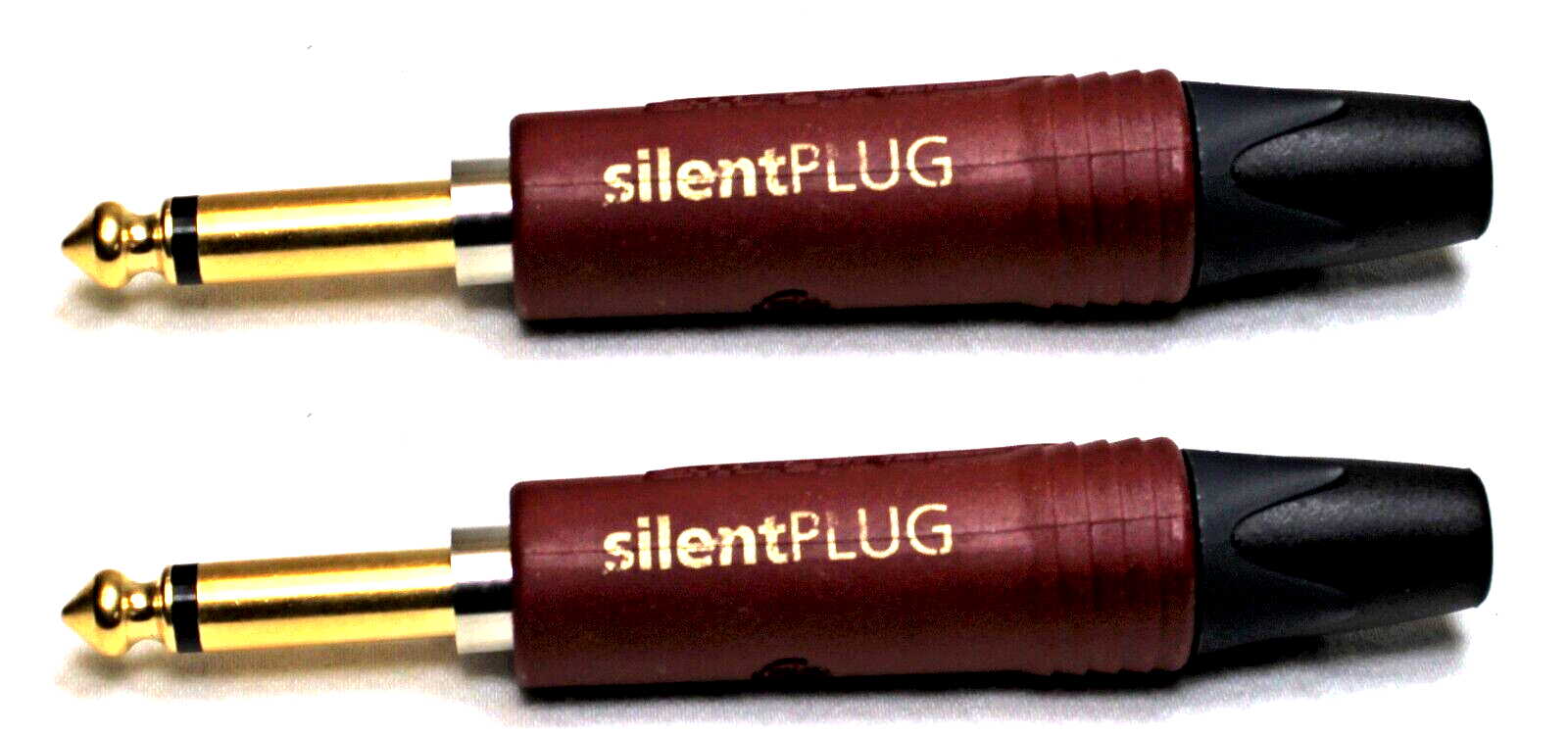 (2) Genuine NEUTRIK NP2X-AU-SILENT 1/4" Phone Plug Gold Contacts & Red Shell
