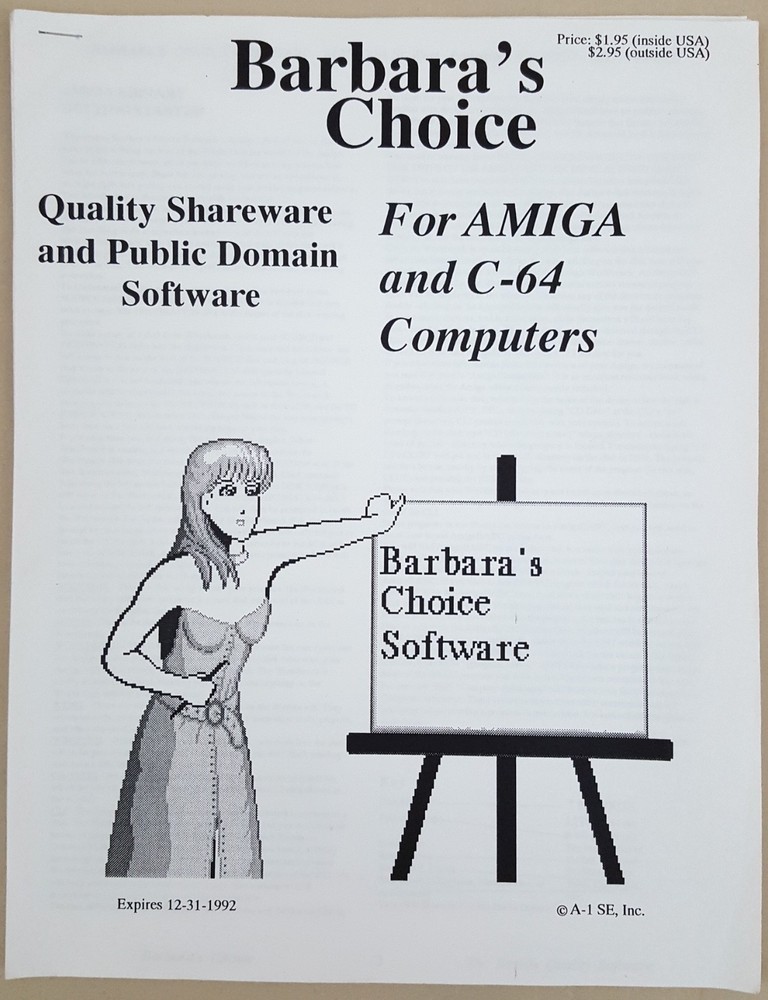 Barbara's Choice for Commodore Amiga and C64/C128 Computers '92 Software Catalog