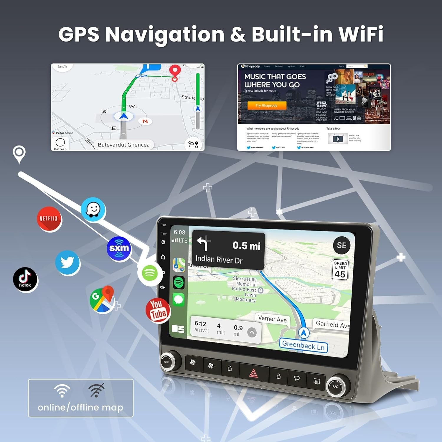 For Chevrolet Camaro 2010-2015 Android 15.0 Apple CarPlay Car Stereo Radio GPS