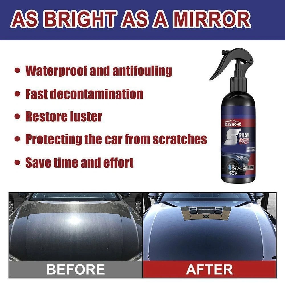 2 Sets Multi-Functional Coating Renewal Agent, 3 in 1 Ceramic Car Coating Spray