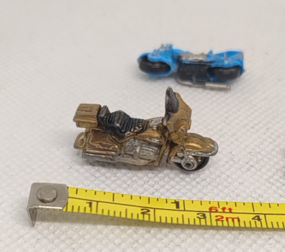 3 Micro Machines Motorcycles In Poor Condition