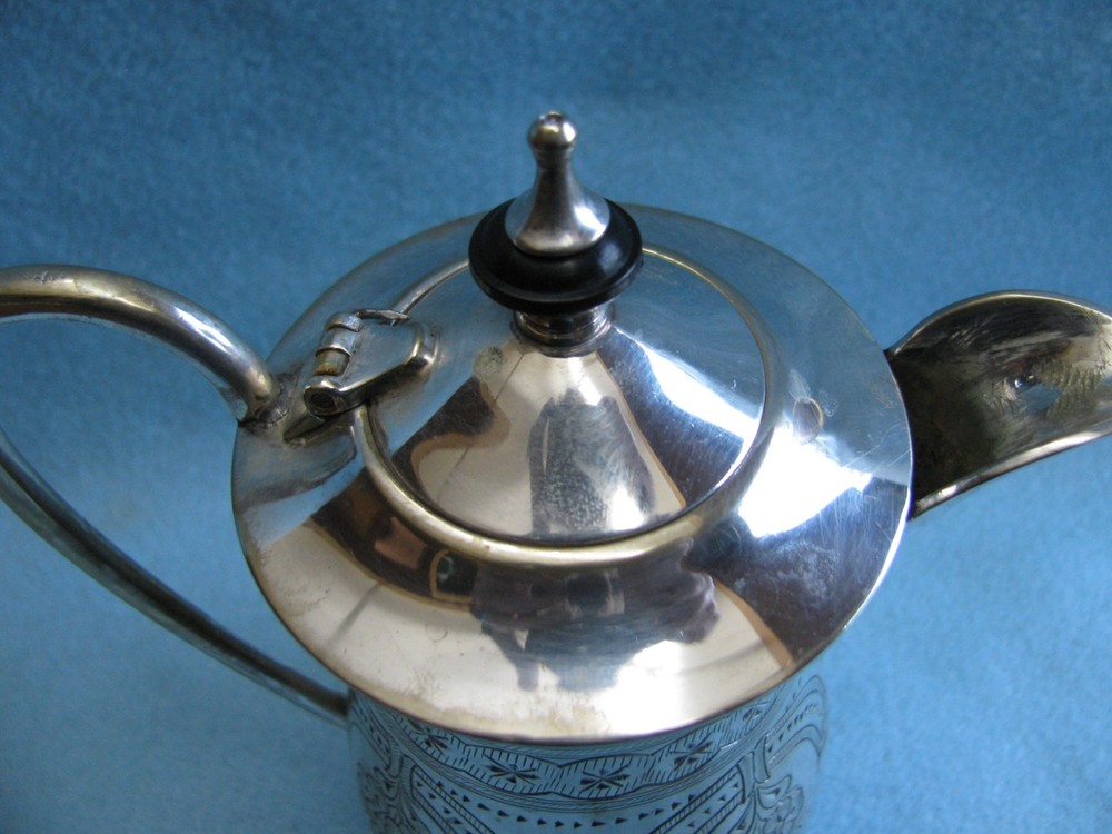 Vintage E.P.N.S. A1, Silverplate Syrup Pitcher, Engraved Beautiful