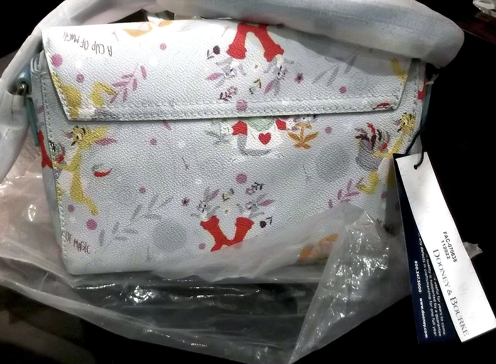 New Disney Dooney & Bourke Rabbits Crossbody Bag March Hare & White Rabbit