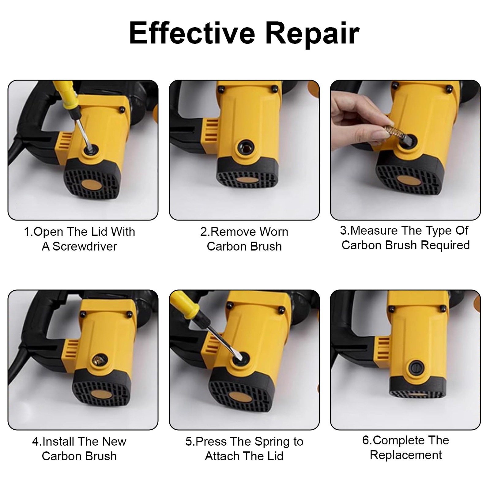 105x 15 Sizes Electric Motor Graphite Carbon Brushes Accessories For Power Tool