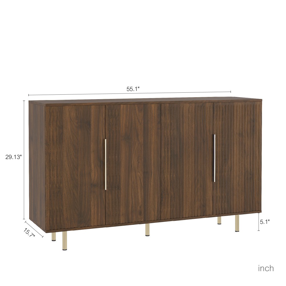 Modern Sideboard Buffet Cabinet Storage with Doors Drawer Adjustable Shelf