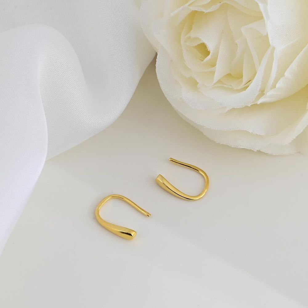 Tiny Pull Through Earrings Small Threader Earrings S999 Sterling Silver Earrings