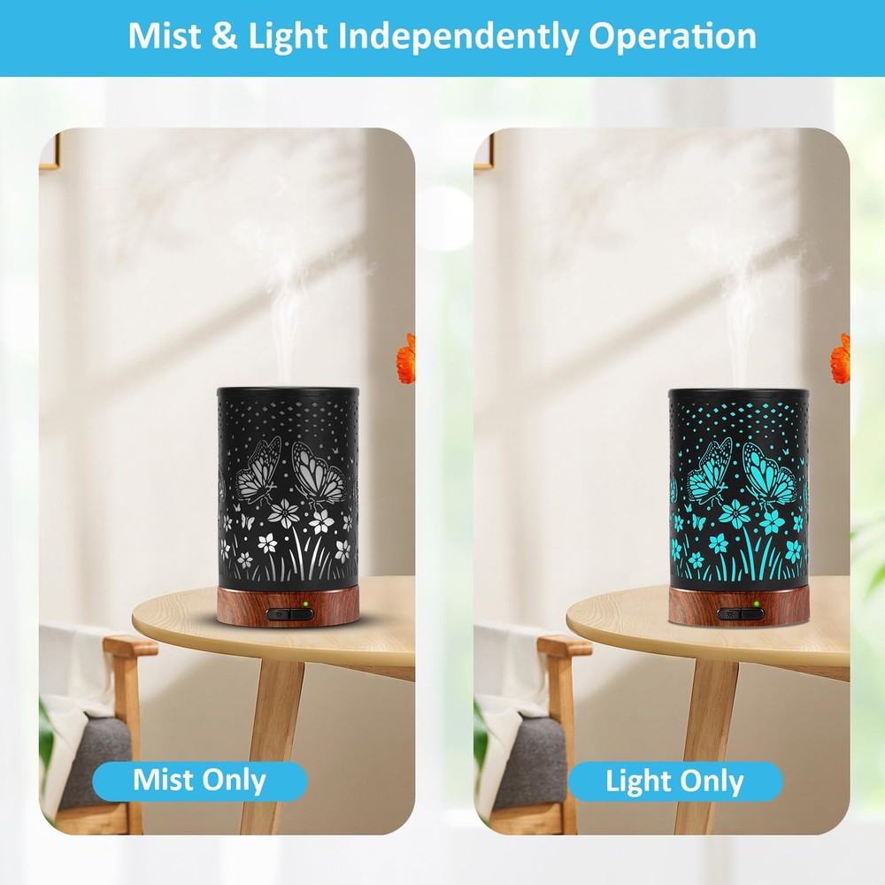 Essential Oil Diffuser - 150ML Metal Aromatherapy Large Butterfly