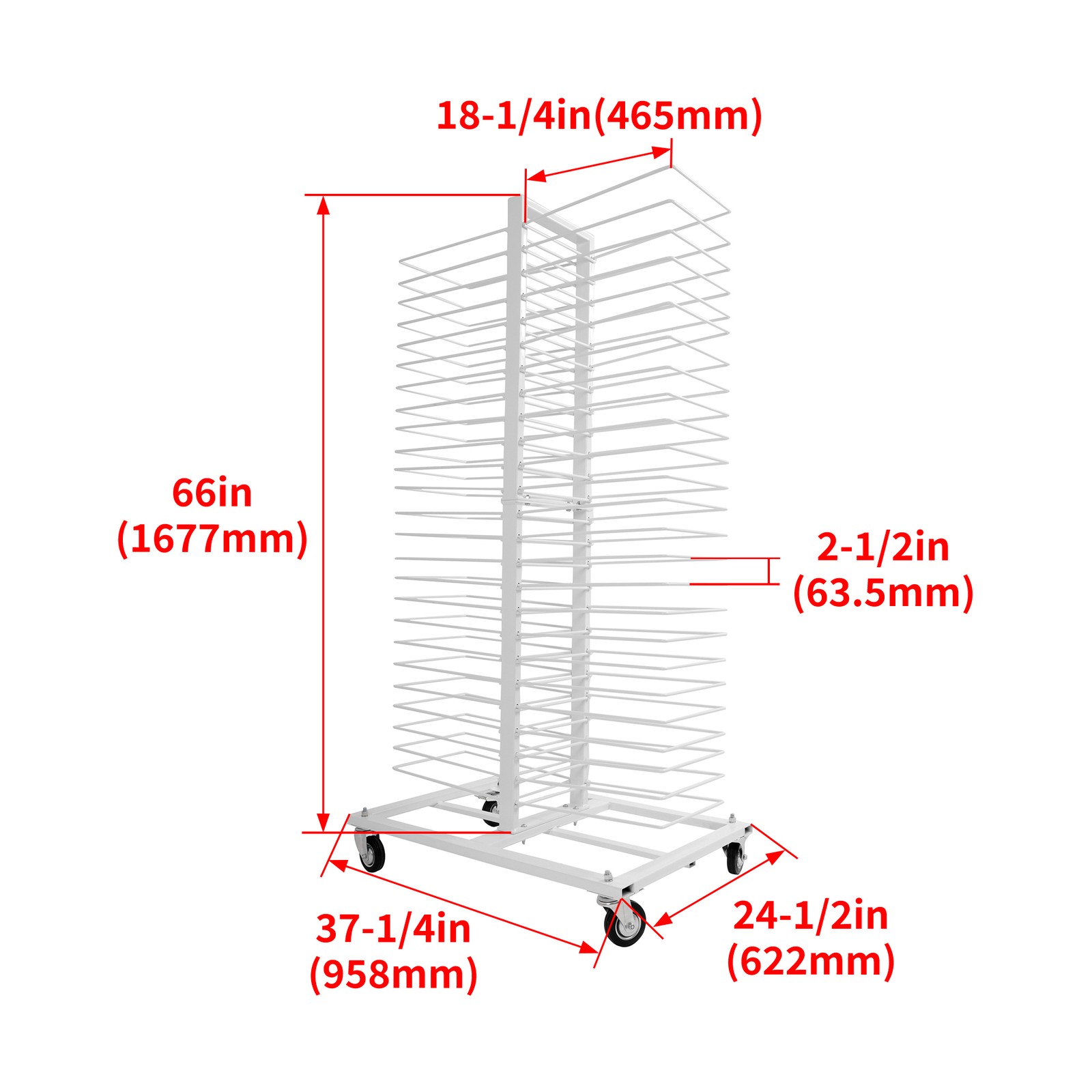 50 shelves 4 Casters Art Drying Rack Drying Stand For Doors/Shelves/Paint Shops