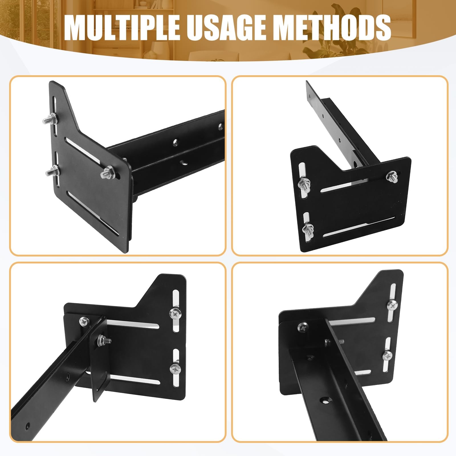 2Pcs Queen Bed Modification Plate, Headboard Brackets, Matte Black