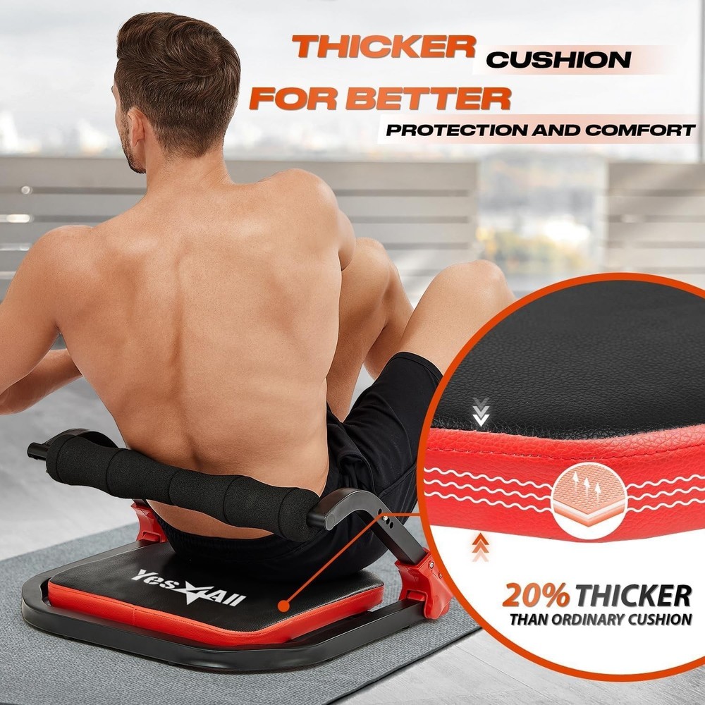 Yes4All Ab Crunch Machine Black Red Lockable Handle