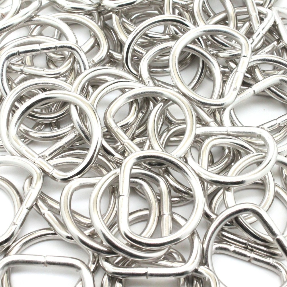 D-Ring 1" Nickel Plated Metal 100 Pack