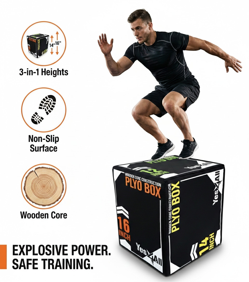 Plyometric Jump Plyo Box Soft Padded Conditioning Versatile Strength Training