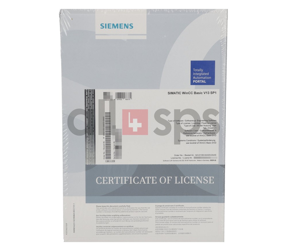SIMATIC WINCC BASIC V13 SP1 - 6AV2100-0AA03-0AA5 (NS)