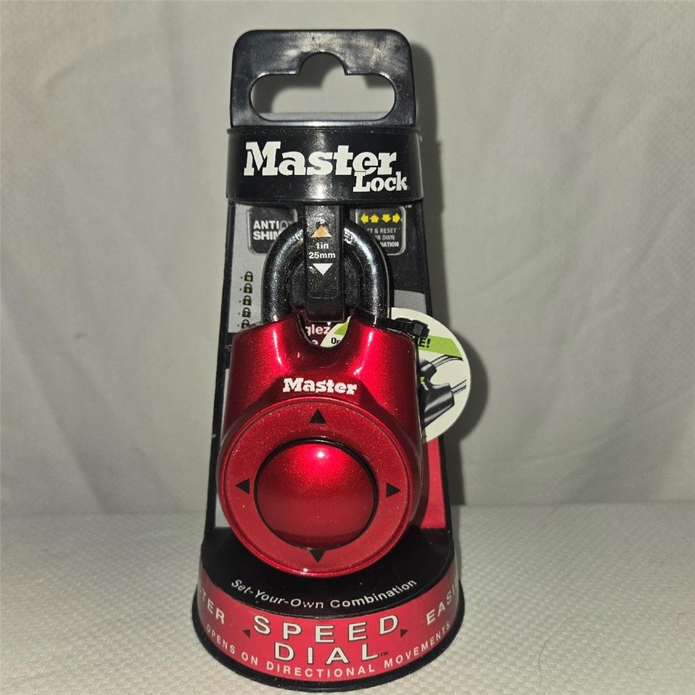 Master Lock 1500ID Speed Dial Combination Lock Red New