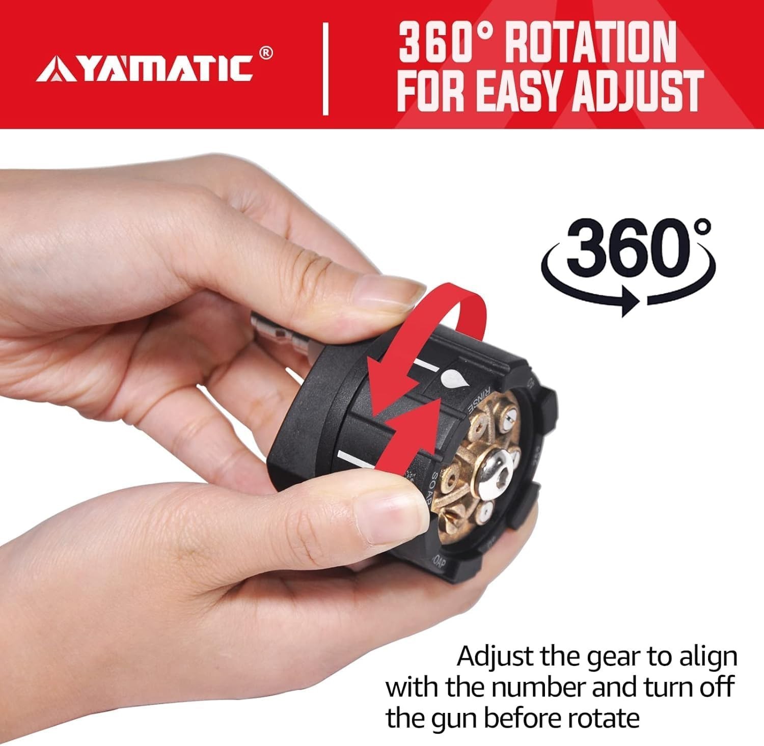 YAMATIC Pressure Washer Nozzle, 6-in-1 Quick Changeover, Max 4000PSI & 2.5GPM