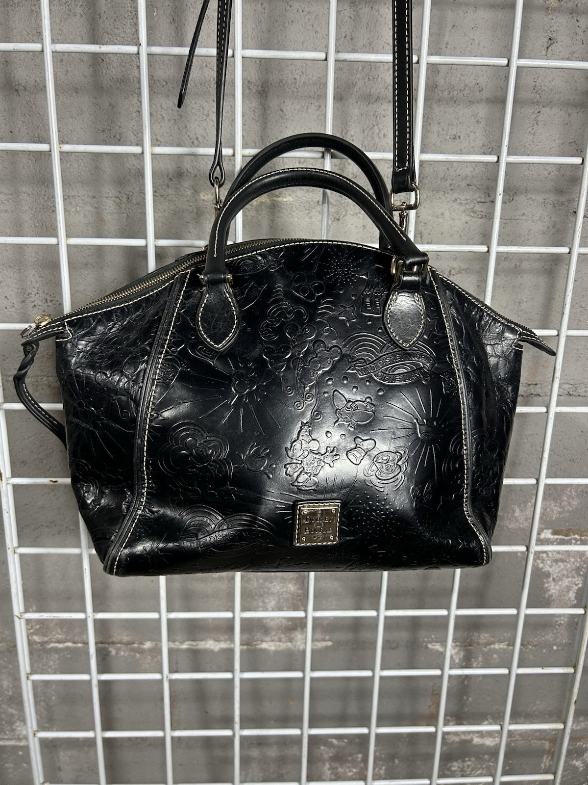 Dooney & Bourke Embossed Leather Disney Sketch Satchel Mickey Mouse Bag Purse