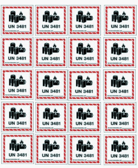 UN3481 Lithium Ion Battery Shipping Labels Stickers Lot of 20 4X4 inch Free Ship