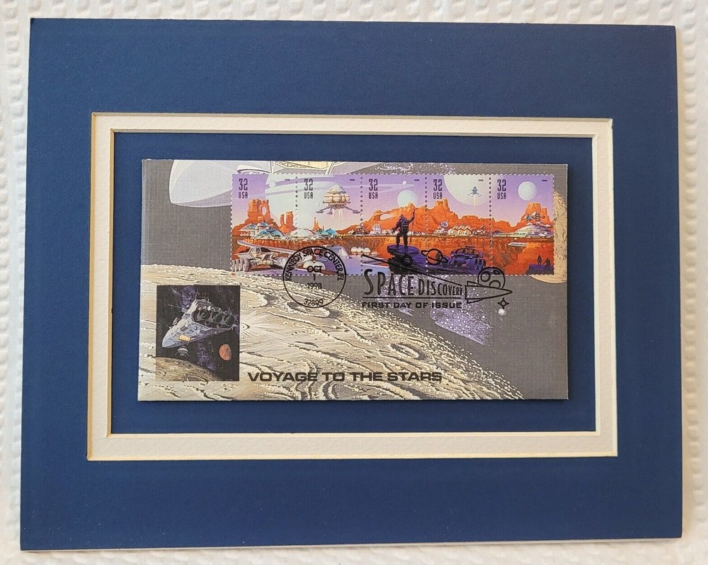 FUTURISTIC SPACE EXPLORATION - FIRST DAY COVER - MATTED STAMP ART - 1280