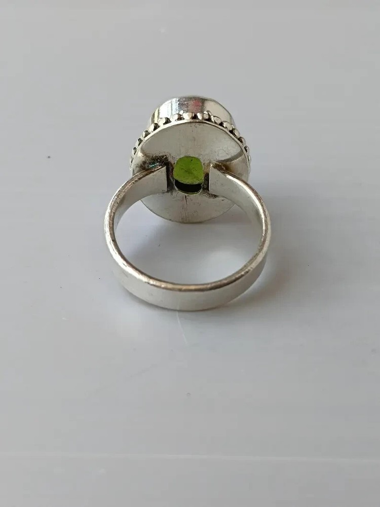 Peridot Ring 925 Sterling Silver Band& Statement Ring Handmade Ring All Size
