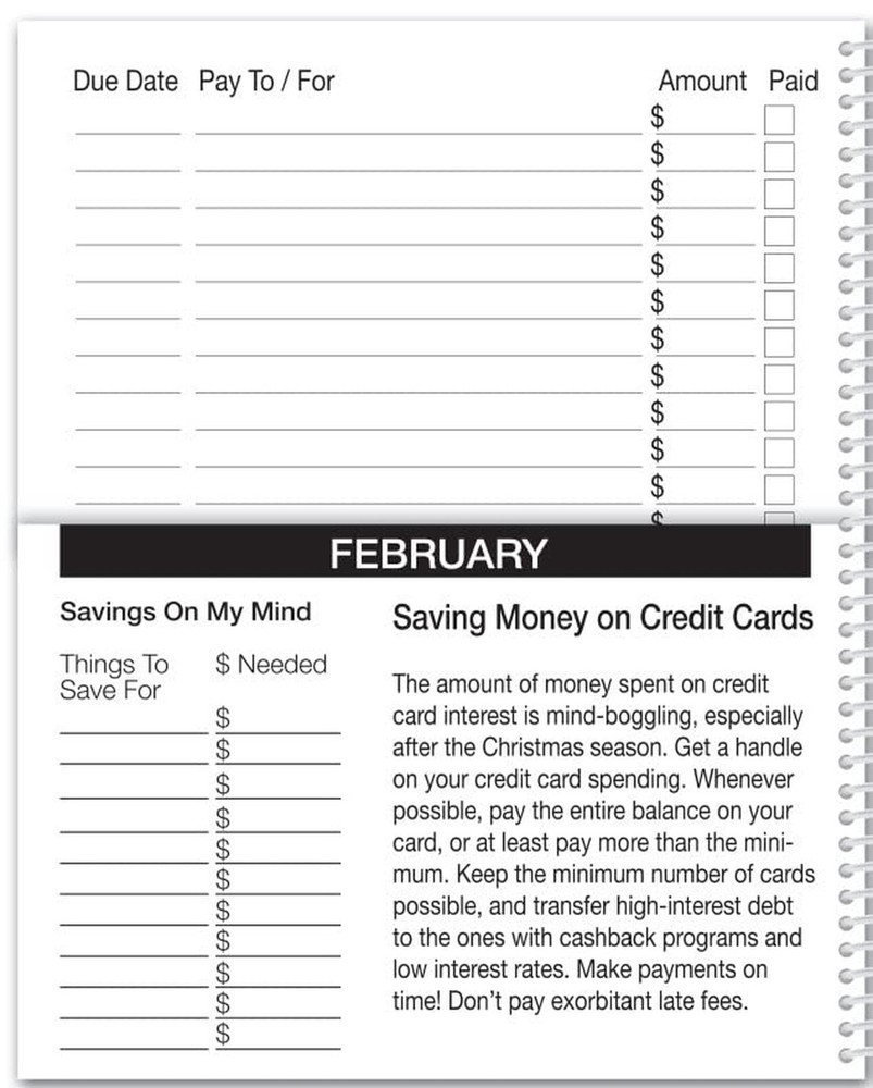 Large Print What's Due Organizer
