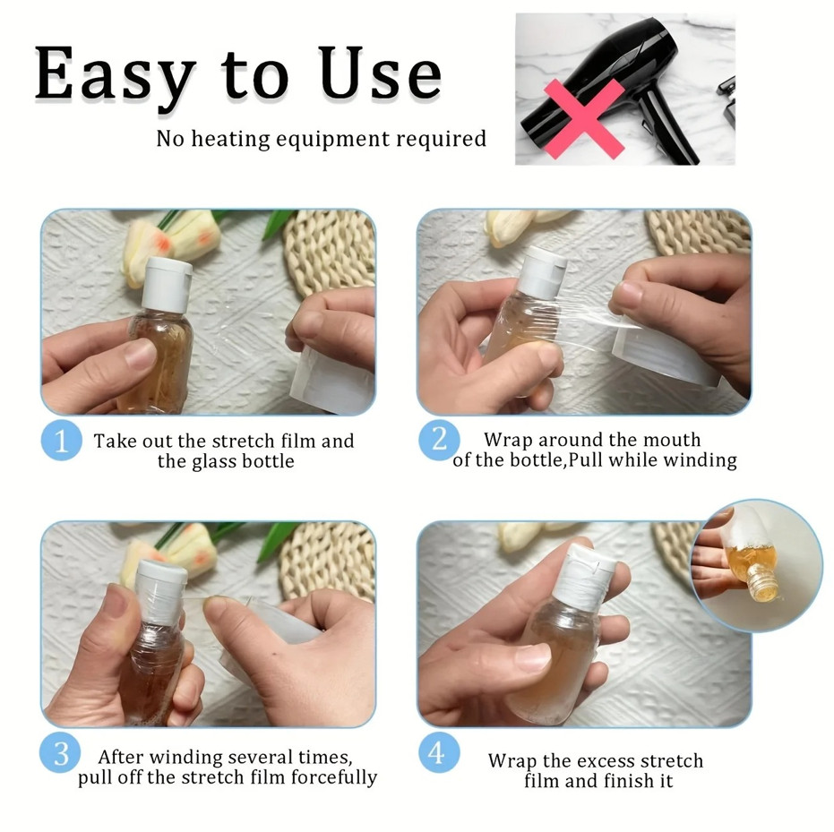 1 Roll 230m Stretch Film Shrink Wrap Plastic Bottle Packaging Sealing Supplies